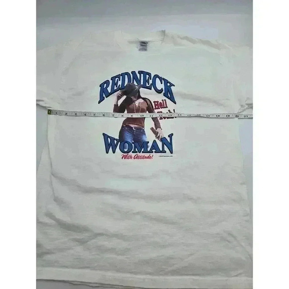Redneck Woman White T-Shirt Delta Magnum Weight Size L Unisex - Picture 4 of 7